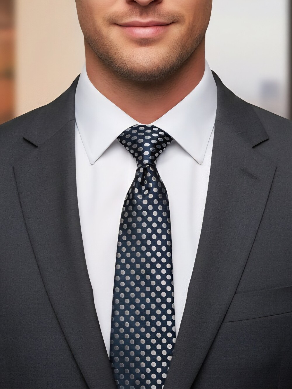 3/$20 Alexander Julian Mens Polka Dot Navy Blue Gold Tie